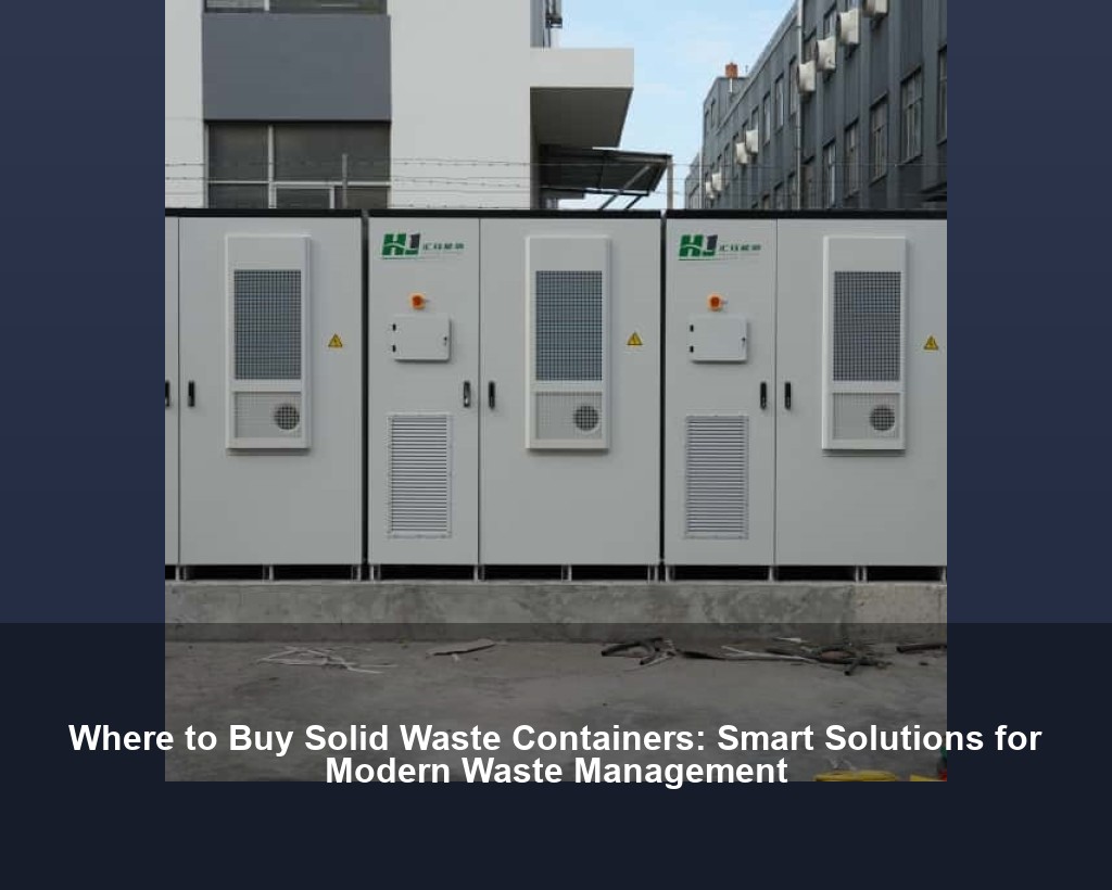 Where to Buy Solid Waste Containers: Smart Solutions for Modern Waste Management
